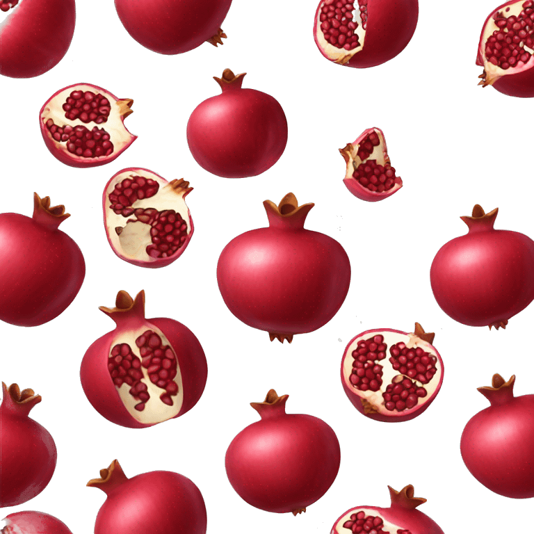 pomegranate cut with seeds emoji emoji