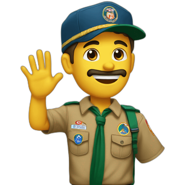 Scouts haciendo el saludo scouts emoji