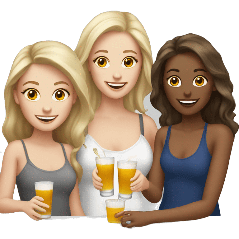 3 white girls at happy hour emoji