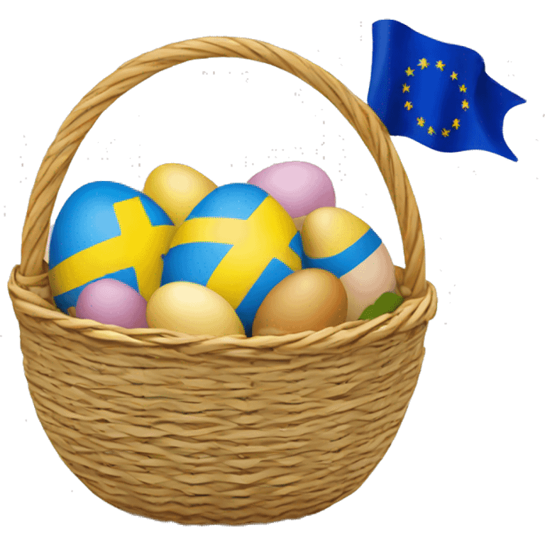 easter basket with eu flag eggs emoji