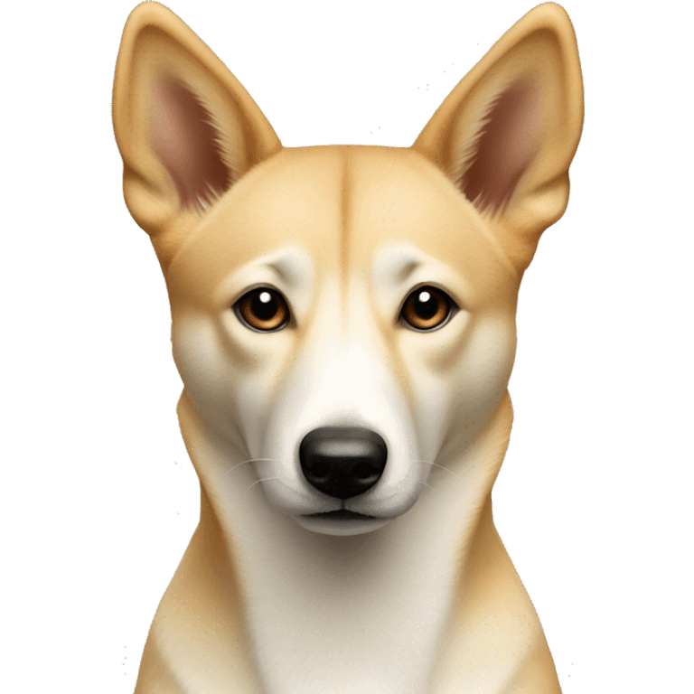 beige canaan dog with folded ears emoji