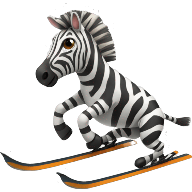 Zebra skiing emoji