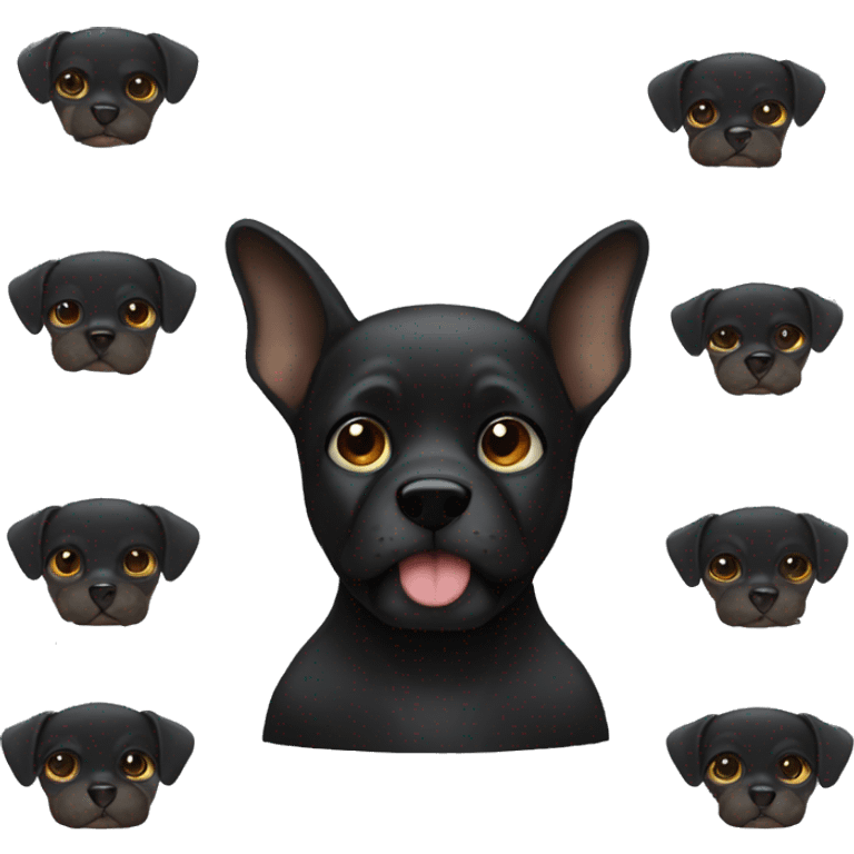 Black Zwergshnauzer with ears face emoji