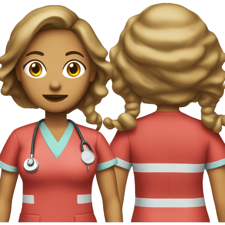 Plastic surgeon woman in red scrubs  emoji