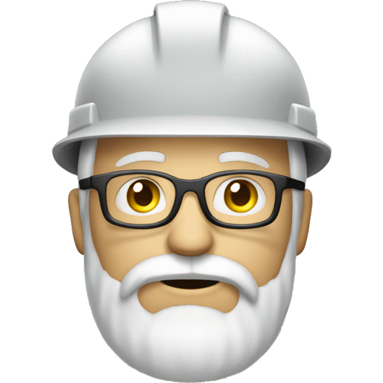 White bearded engineer with ipad emoji