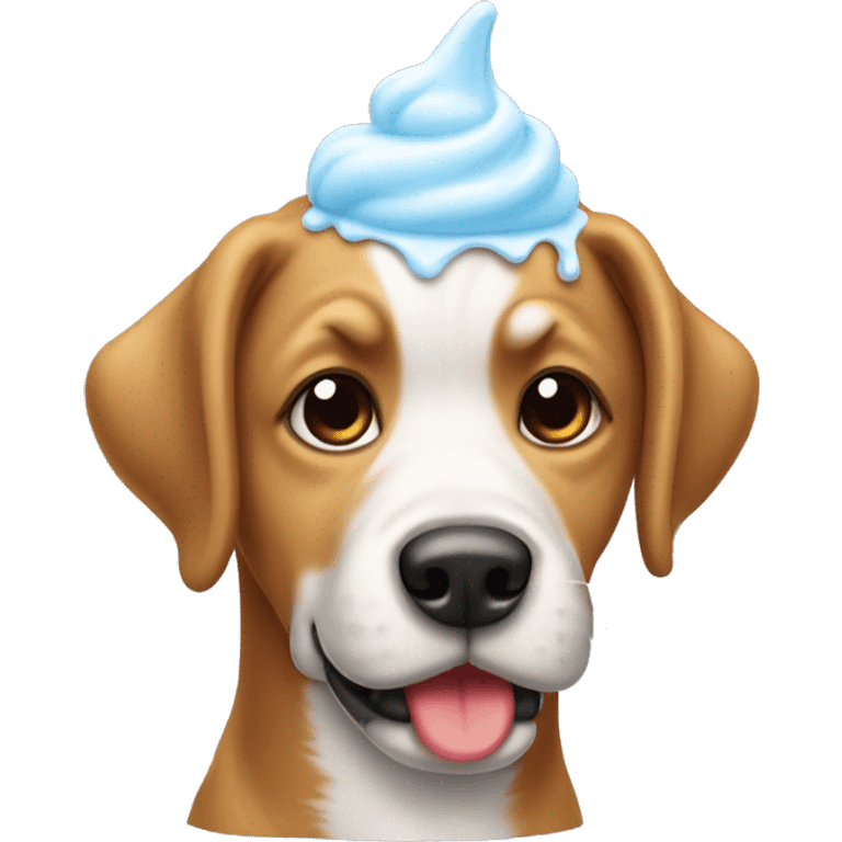 Chien avec une glace emoji