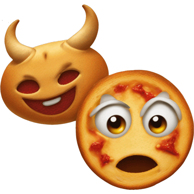 devil emoji and eyes with bread emoji