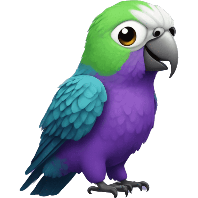 An angry purple parakeet  emoji