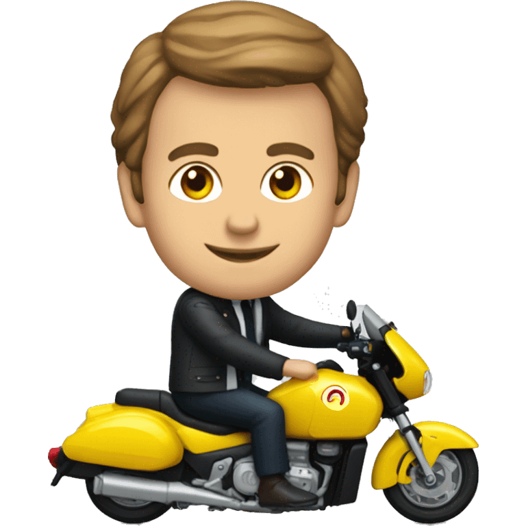 macron sur une moto emoji