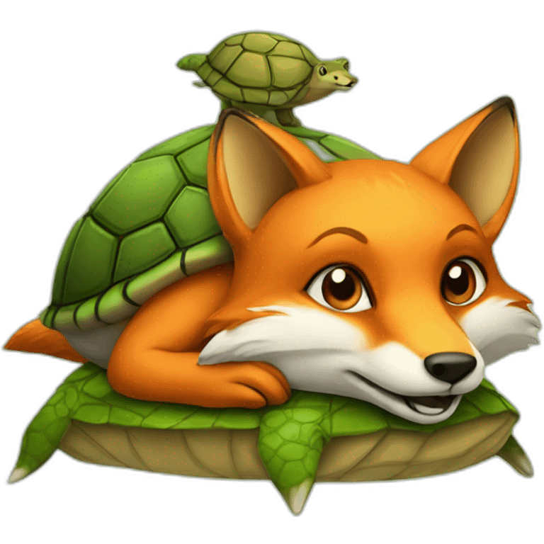 fox on a turtle emoji