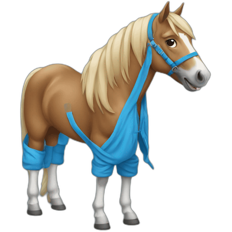 horse wearing blue hoodie emoji