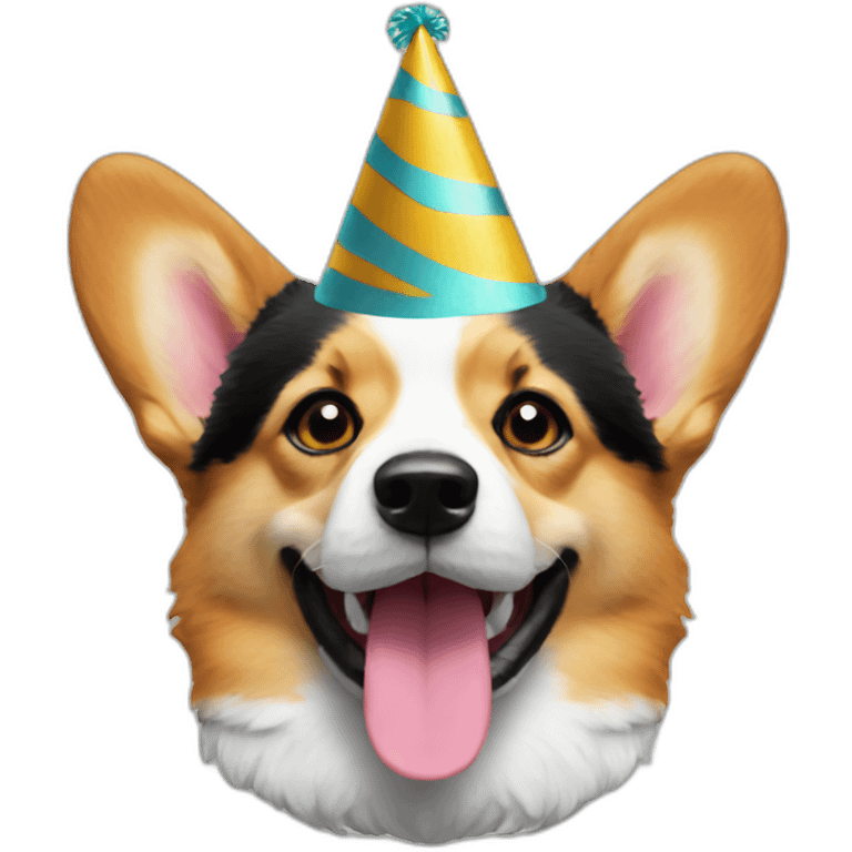 corgi with party hat emoji