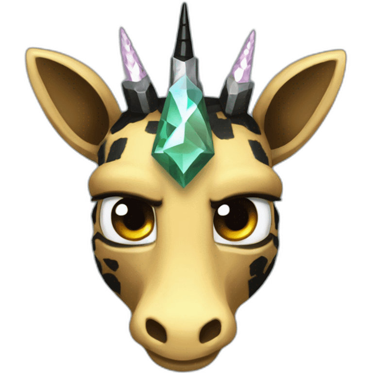 Minecraft Black Jiraffe Head With Diamond Unicorn Horn and Lazer Eyes emoji