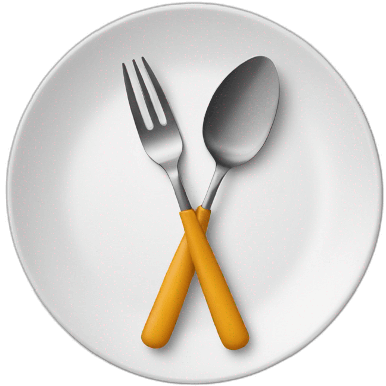 knife and fork on a plate emoji