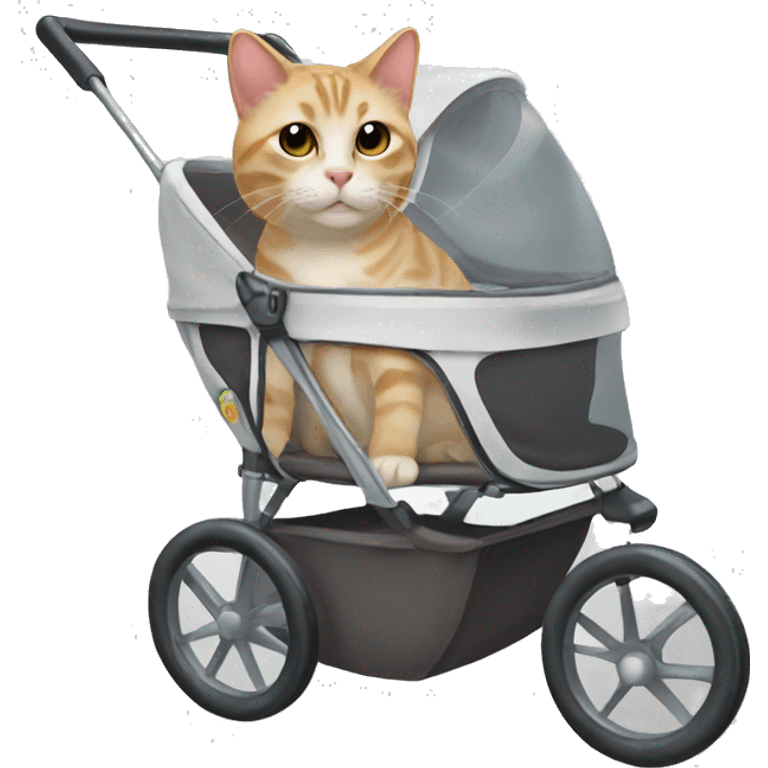 Cat in pet stroller  emoji