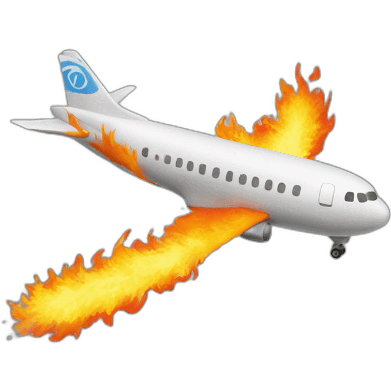 Un avion en feu  emoji