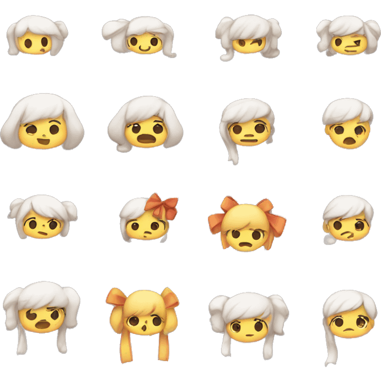 kawai little bows emoji