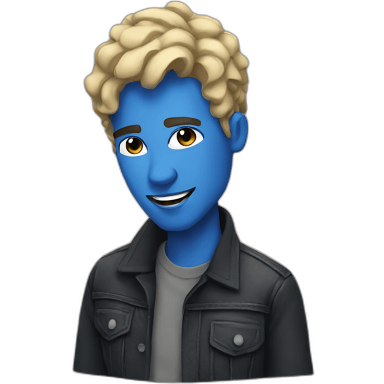 Blue male singer emoji