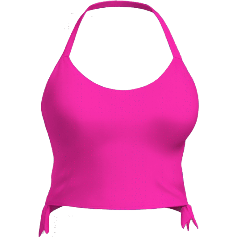 Realistic side view of a hot pink cut out fashion Halter top. emoji