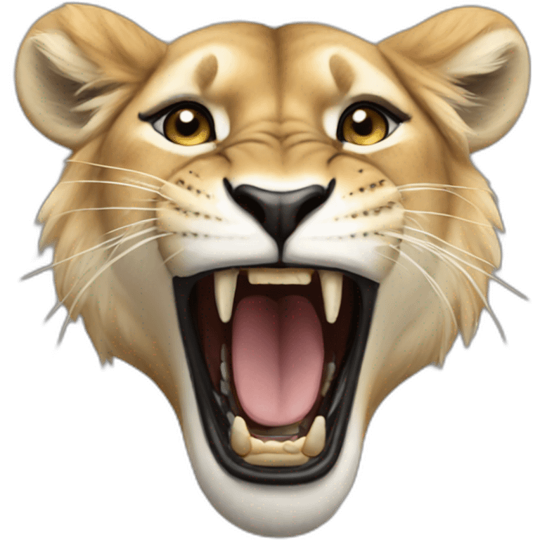 Lioness roaring emoji