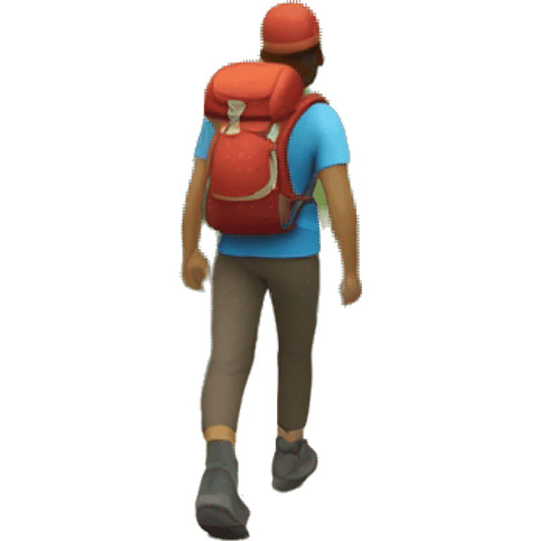 person hiking on trail emoji