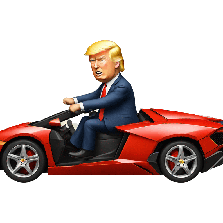 Donald Trump riding a Lamborghini  emoji