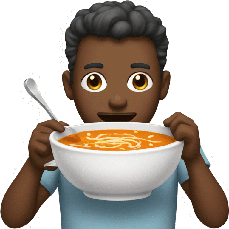 I'm eating delicious soup emoji