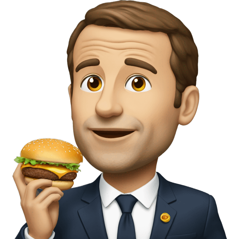 macron eat burger  emoji