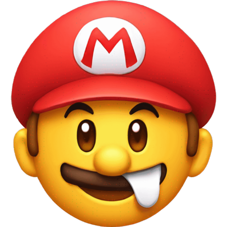 happy face emoji with super mario hat emoji