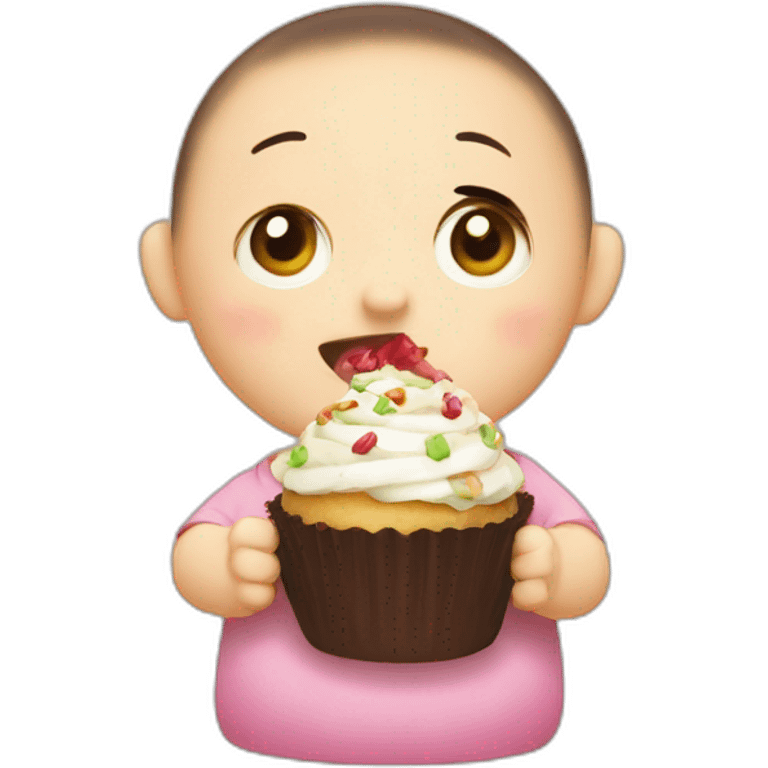 Shinchan eating cupcake emoji