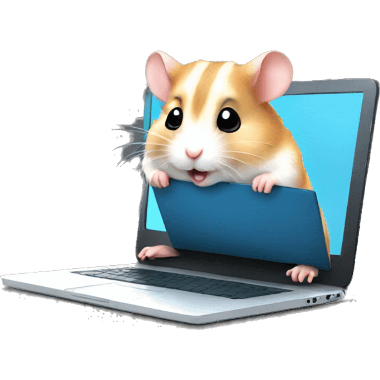 cute hamster with laptop emoji