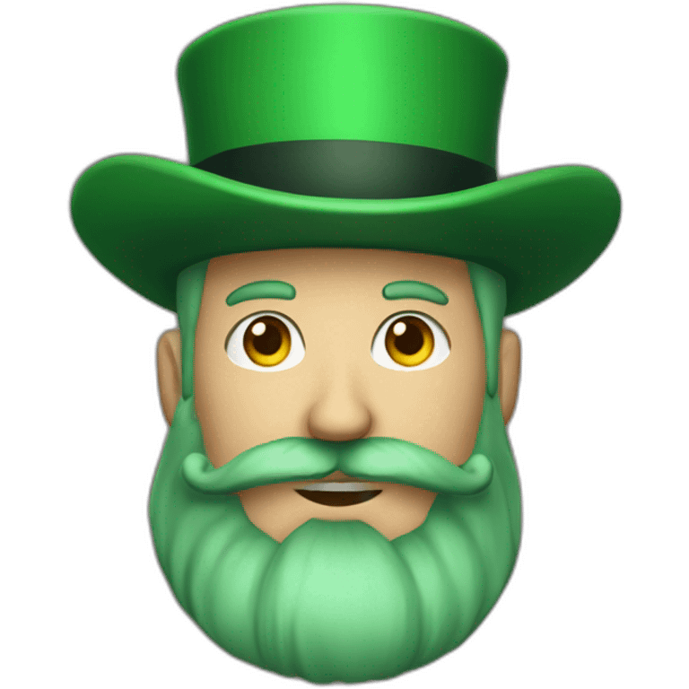 man with green hair green suit and large green top hat goatee beard emoji