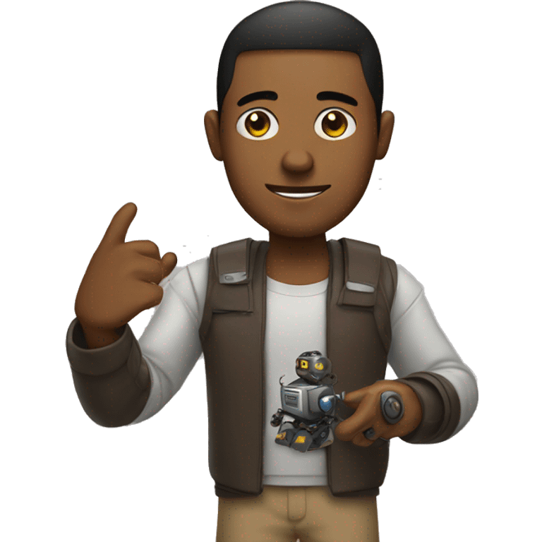 brown guy with a robot emoji