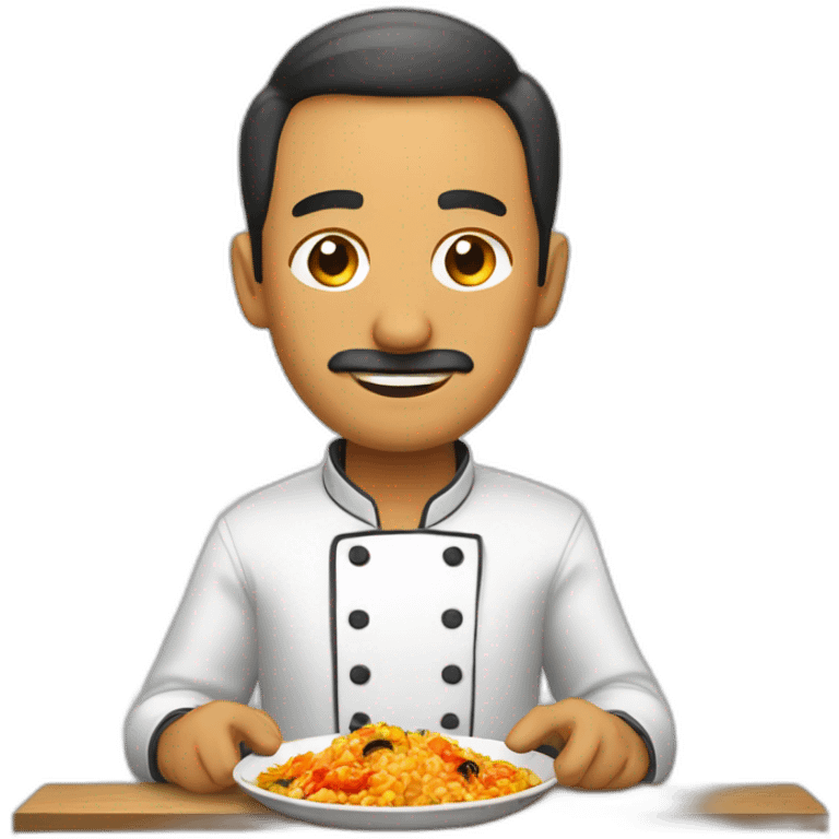 Hombre cocinando una paella emoji