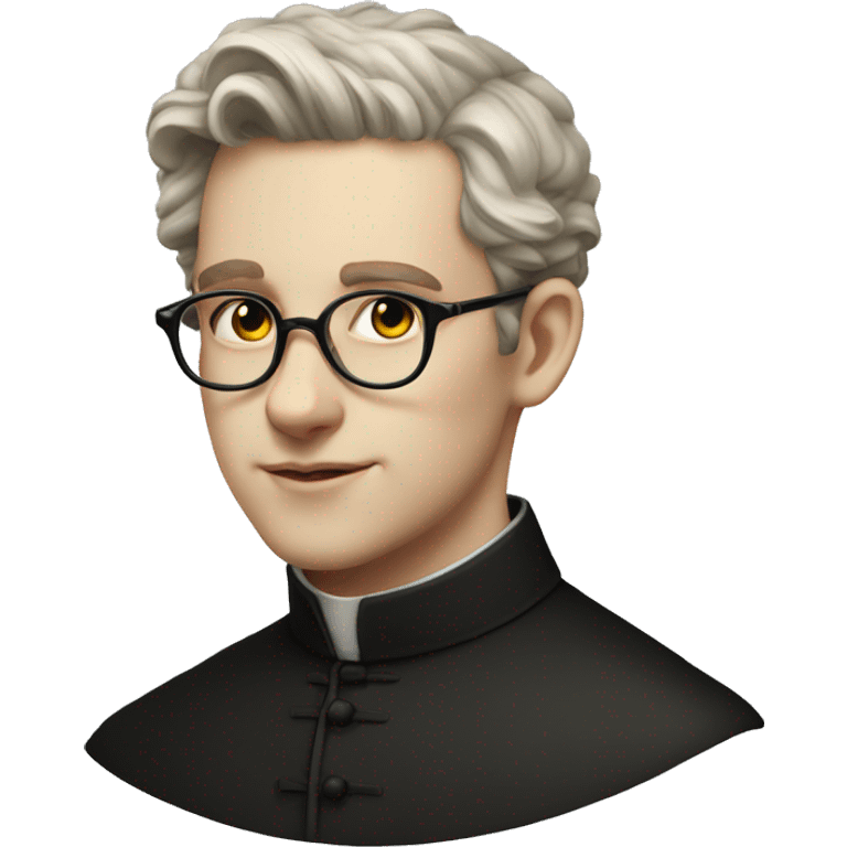 victorian priest young man with glasses white skin emoji