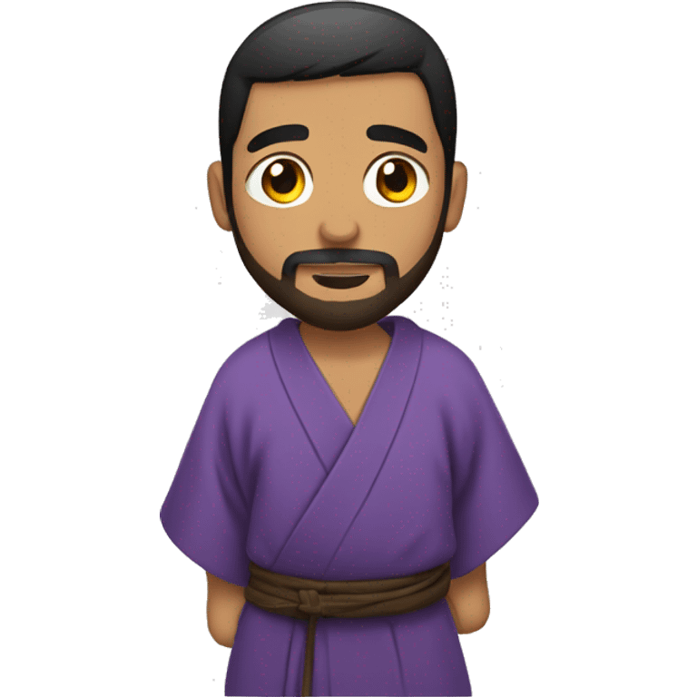 bearded Latino man with short dark hair wearing a kimono emoji