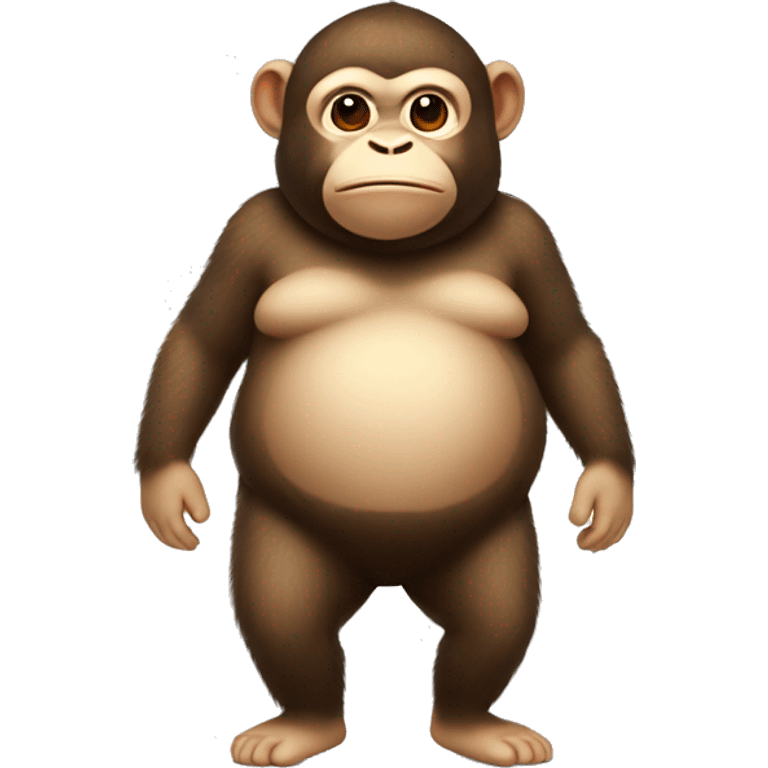 chubby monkey  with a belly emoji