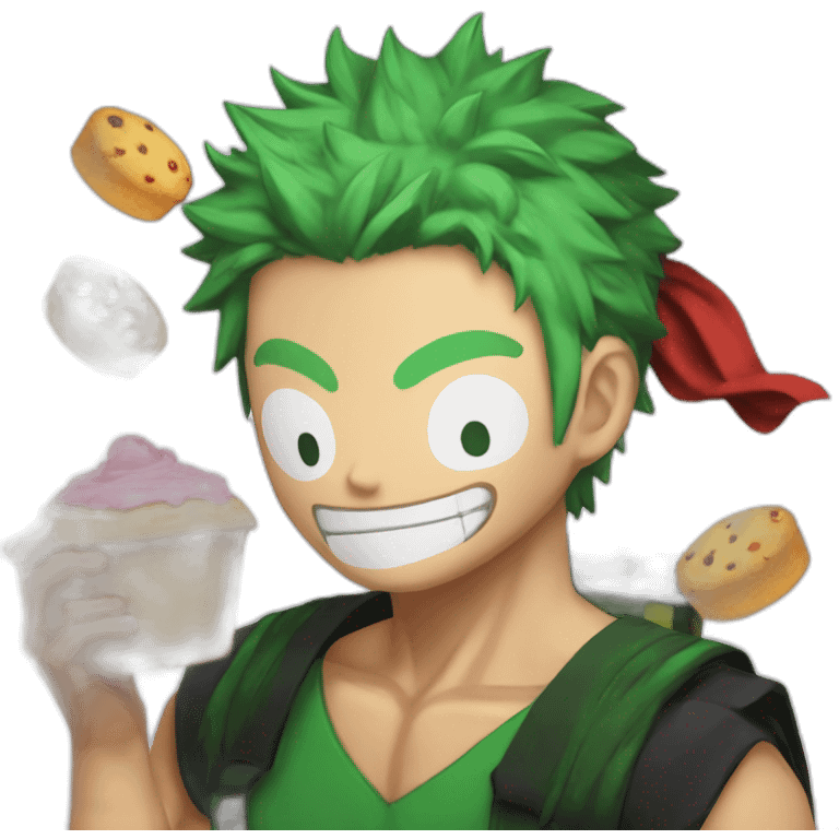 Zoro eat a muffin emoji