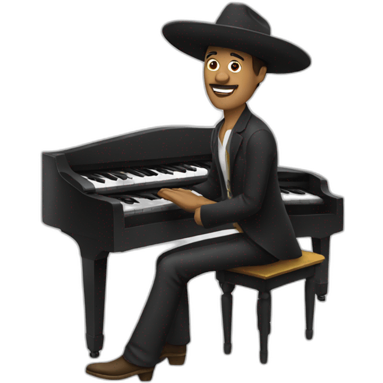 man with sombrero playing a piano emoji