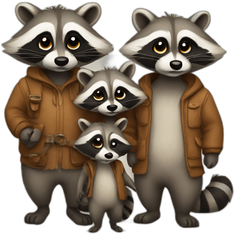 familiy of raccoons emoji