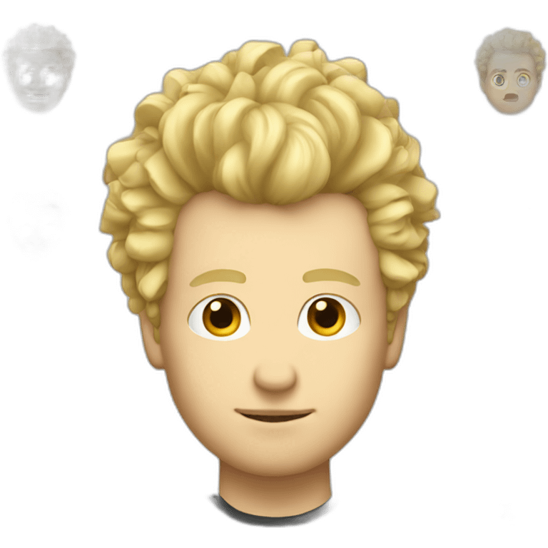 Blonde white man with curly hair Mohawk emoji