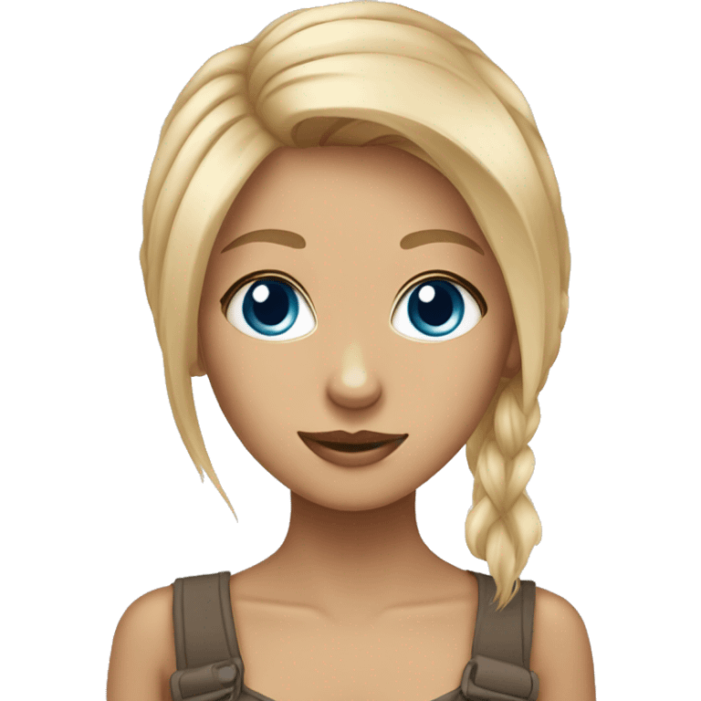 Blonde girl with blue eyes with Yorkshire Terrier emoji