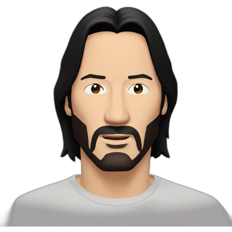 Keanu Reeves in a awkward face emoji