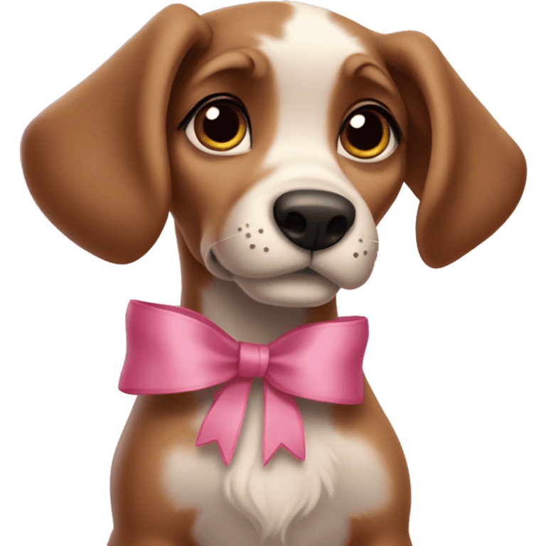 Puppy lady from lady and the tramp with pink ribbon bow on her neck emoji