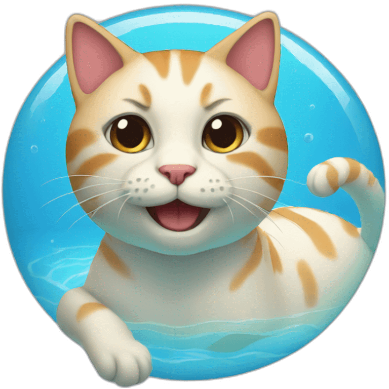 cat in the swimming pool emoji