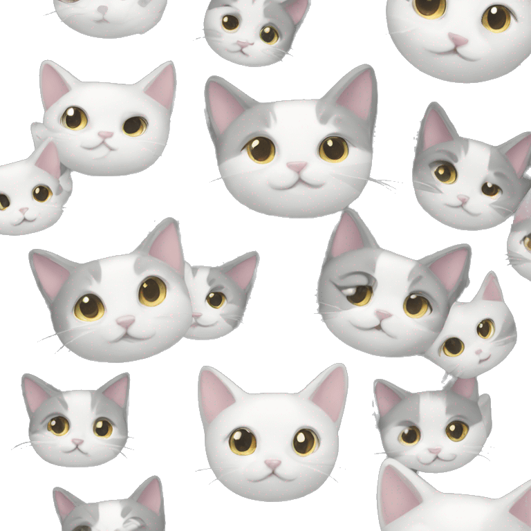 Gray and white cat royalty emoji