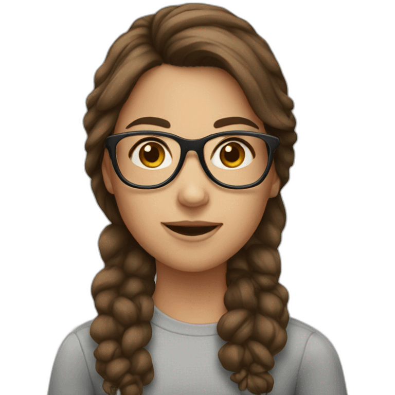 girl with eyeglasses and brown hair emoji