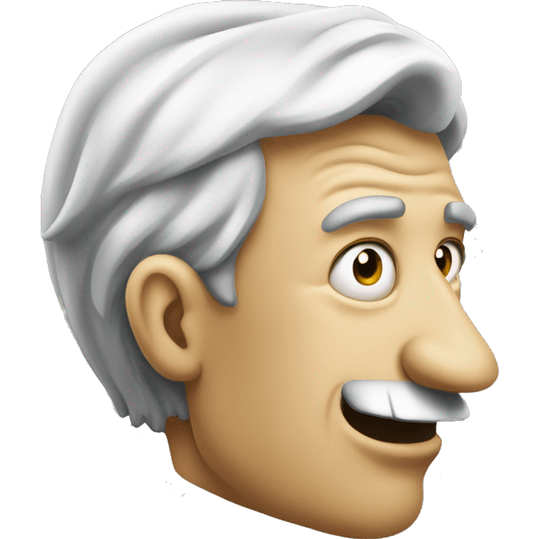 Short greedy banker with giant nose emoji