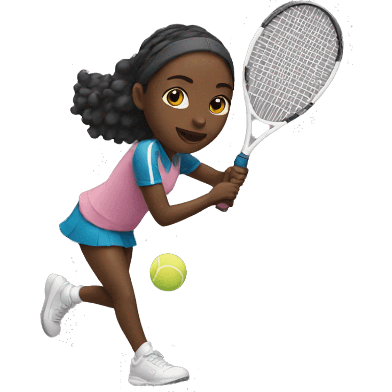 black girl playing tennis  emoji