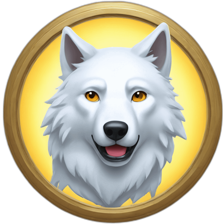 white wolf in the bright mirror emoji